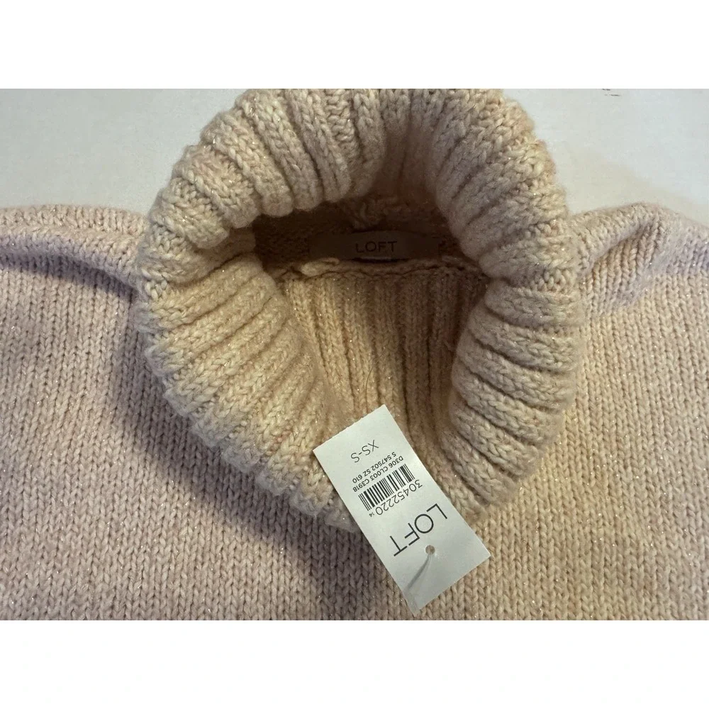 NWT Cozy Loft Women XS/Small Light Pink Short Sleeve Cotton Blend Sweater Top